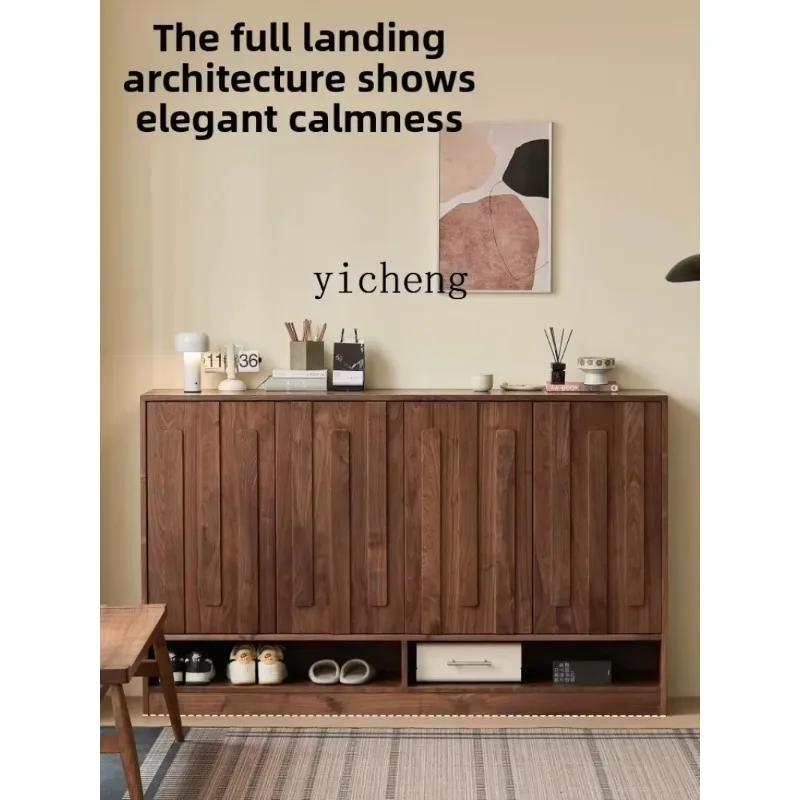 B6 GZ-23 Furniture Household Black Walnut Solid Wood Shoe Cabinet Storage Cabinet