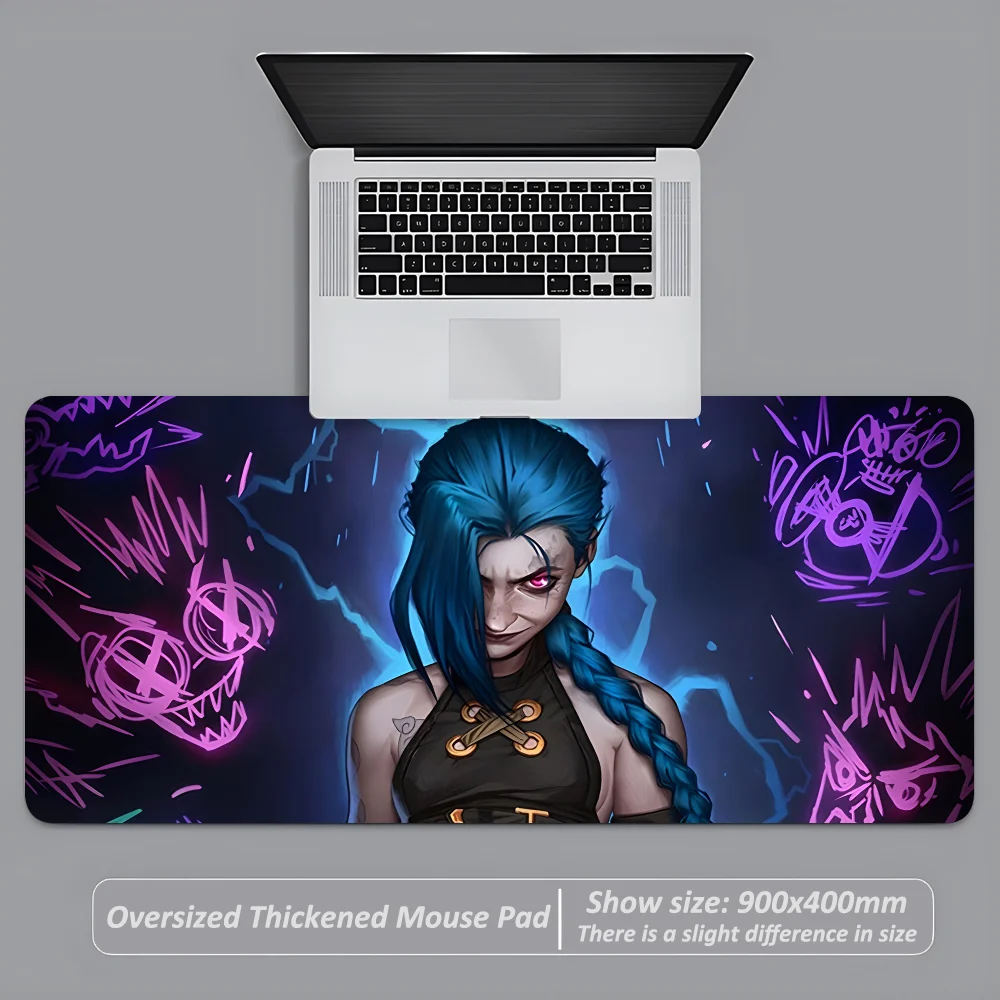 J-Jinx L-LeaGue LeGends Game Mousepad Large Anti-Slip Mouse Pad Stitched Edges Mat Durable Desk Laptop Gaming Keyboard Pad XXL