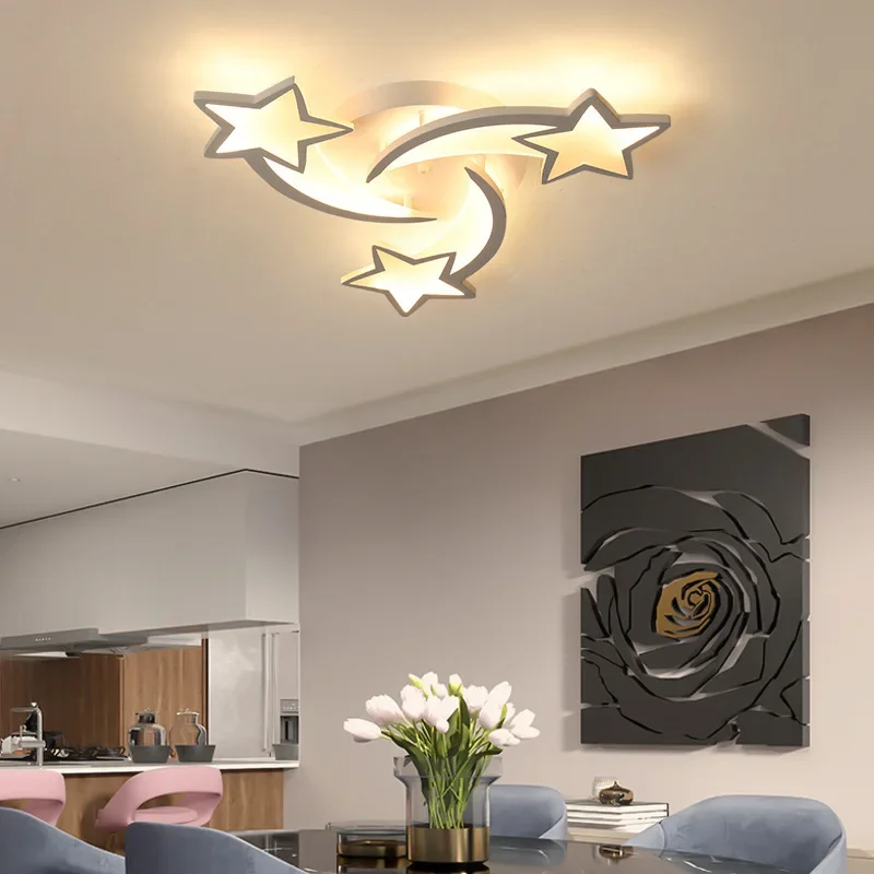 Lampada da soffitto nordica Led soggiorno per bambini moderna camera da letto apparecchio di illuminazione corridoio creativo Boy Star Decor lampadario luce