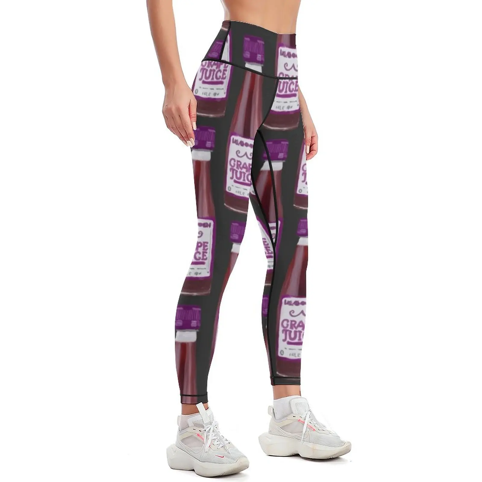 Leggings esportivos push-up femininos, suco de uva e leggings infantis