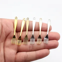 WYSIWYG 10pcs 55x8mm 6 Colors Fork Charms Pendant For DIY Jewelry Making Handmade Jewelry Craft Findings