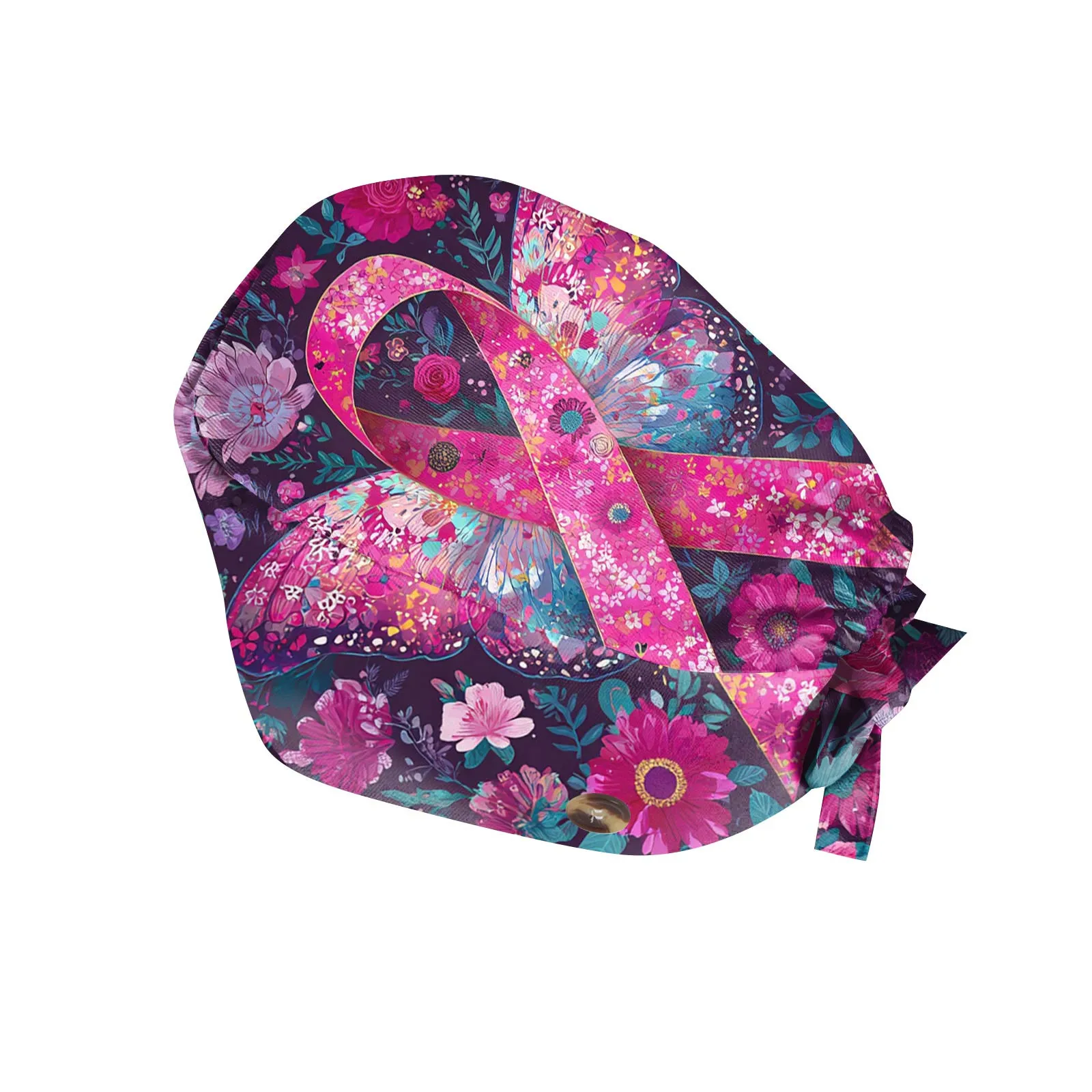 Gorros de cirujano para mujer, gorro de enfermería para el cuidado de la salud con estampado del día de la conciencia del cáncer de mama, gorros quirúrgicos médicos de Hospital Unisex