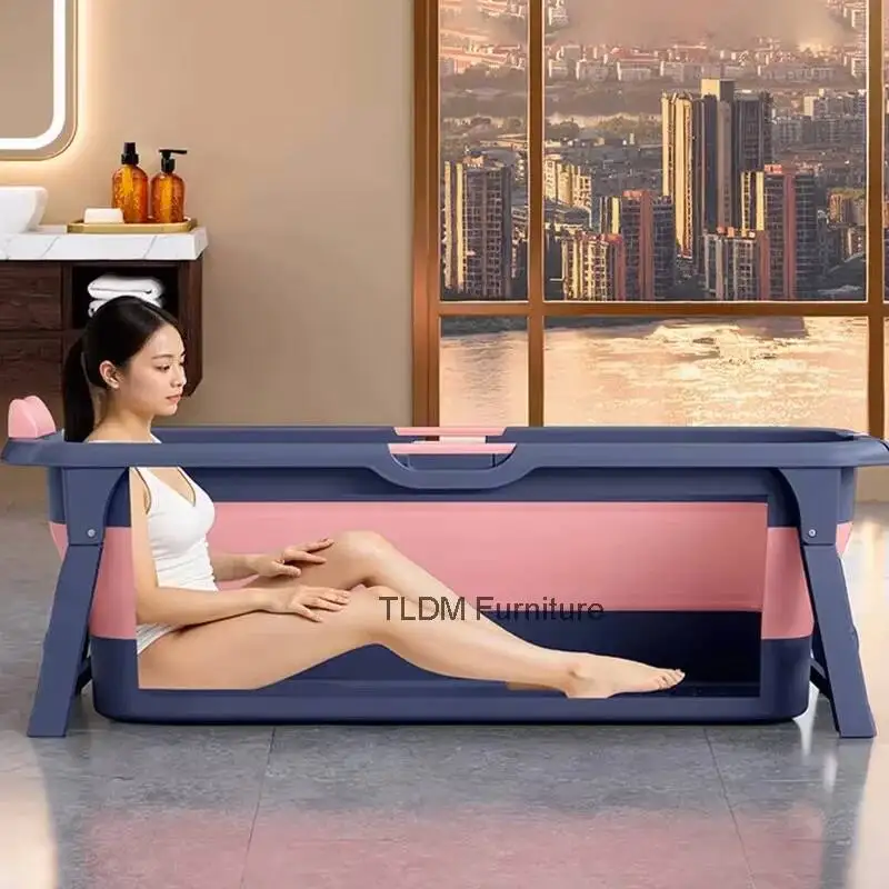 

Tub Foldable Bathtubs Bathroom Supplies Thickened Minimalist Full Body Adult Bath Plastic Portable Ice Bath Adult Tub for Adults