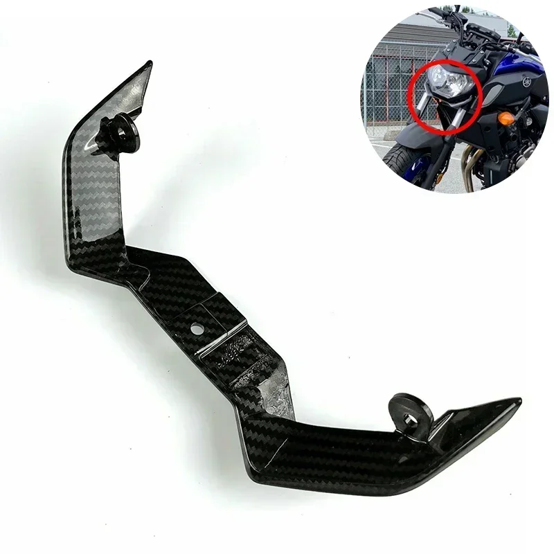 For YAMAHA MT-07 FZ-07 2018 19 2020 Front Lower Headlight Fairing Stay Bracket Hydro Dipped Carbon Fiber Finish