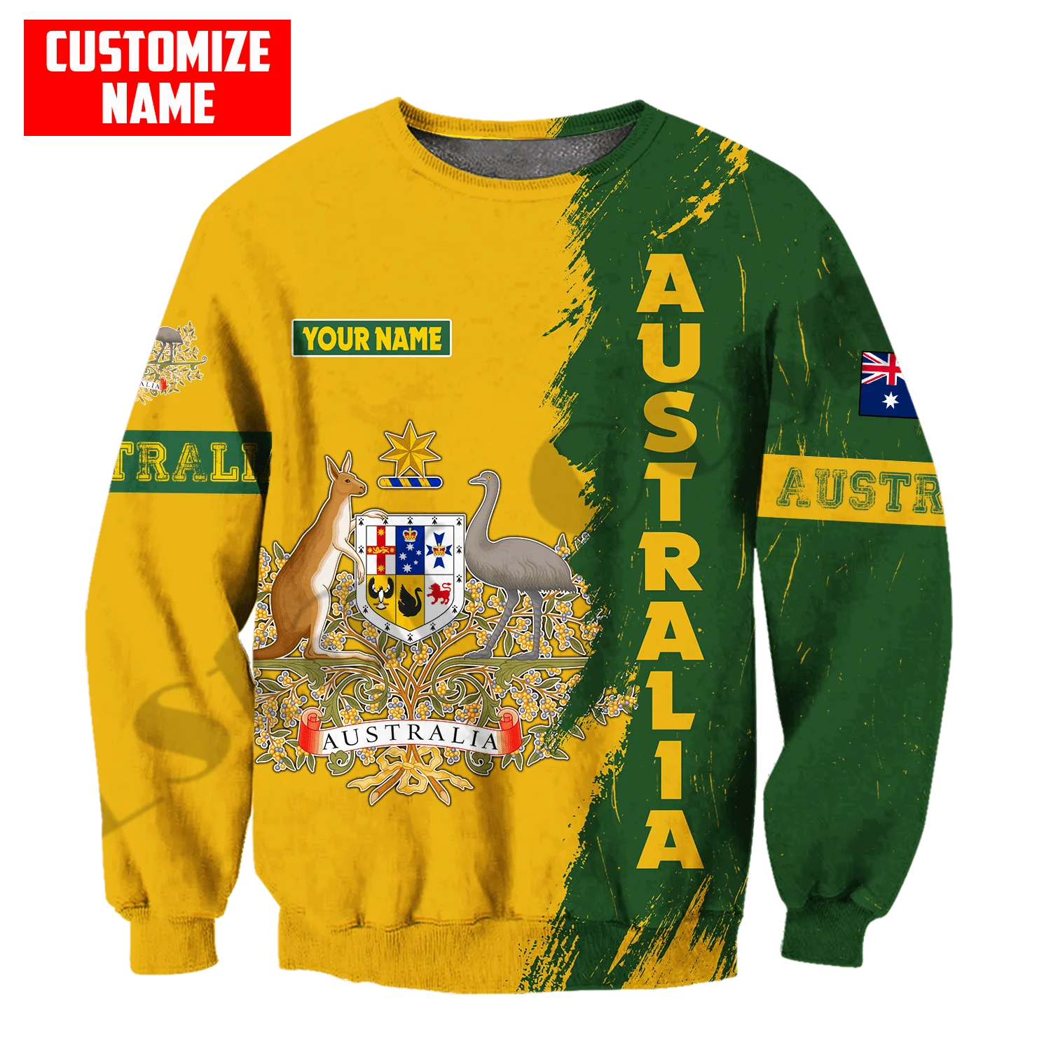 PLstar Cosmos 3Dprint Newest Australia Flag Custom Name Art Harajuku Streetwear Causal Unique Unisex Hoodies/Sweatshirt/Zip A-5