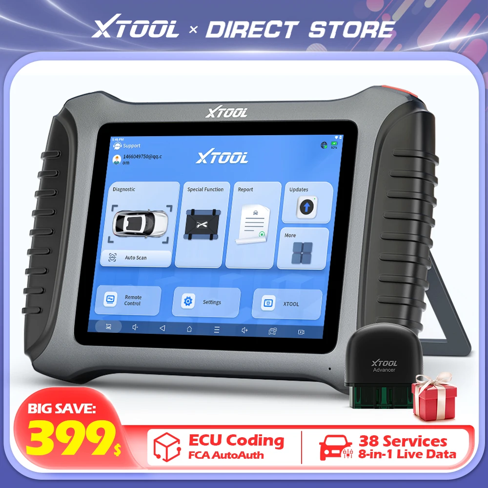 XTOOL InPlus IP900 Car Diagnostic Tools Key Programming Automotive Scanner Bidirectional ECU Coding DoIP CAN FD FCA PK XTOOL D8S 