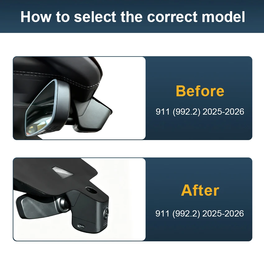 New! Plug and Play 4K 2160P Dash Cam For Porsche 911 (992.2) 2025-2026 WIFi Car DVR Video Recorder Dashcam OEM ,With APP Control