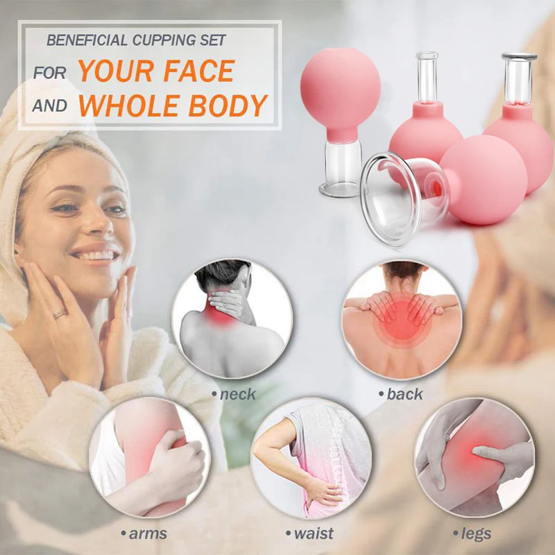 Face Massage Rubber Vacuum Cupping Body Cups Face Skin Lifting Anti-Wrinkle Cupping Therapy Facial Medical Massage Tools