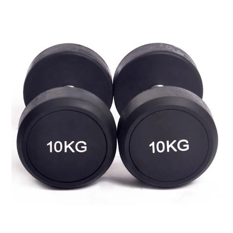 

Professional Gym Fitness Equipment Round Head Rubber Coated Dumbbell