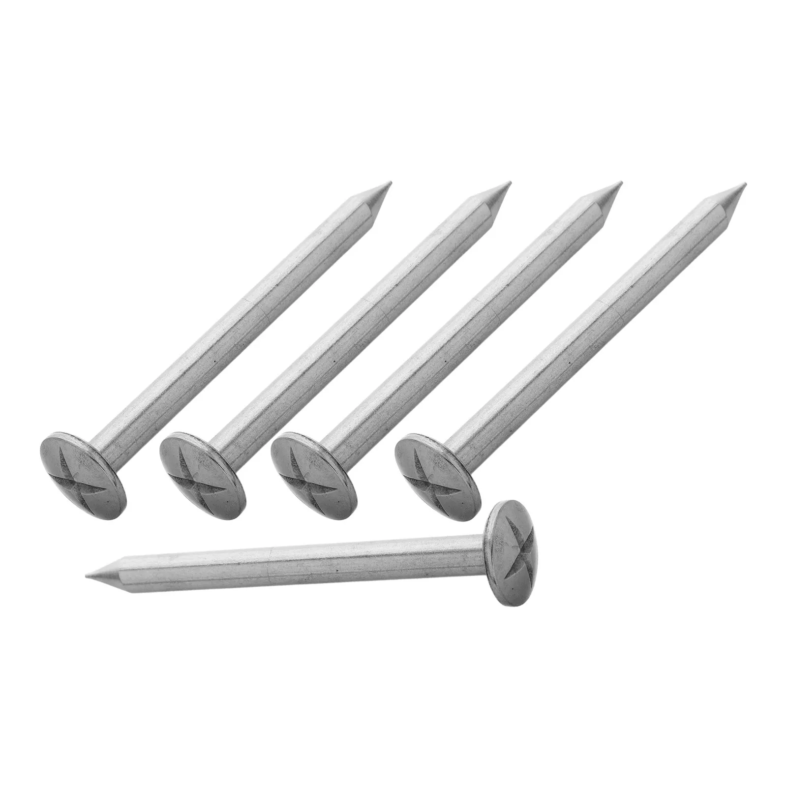 5pcs Stainless Steel Low-Profile Survey Stakes for Accurate Measuring, Heavy-Duty Landscaping & Lawn Marking