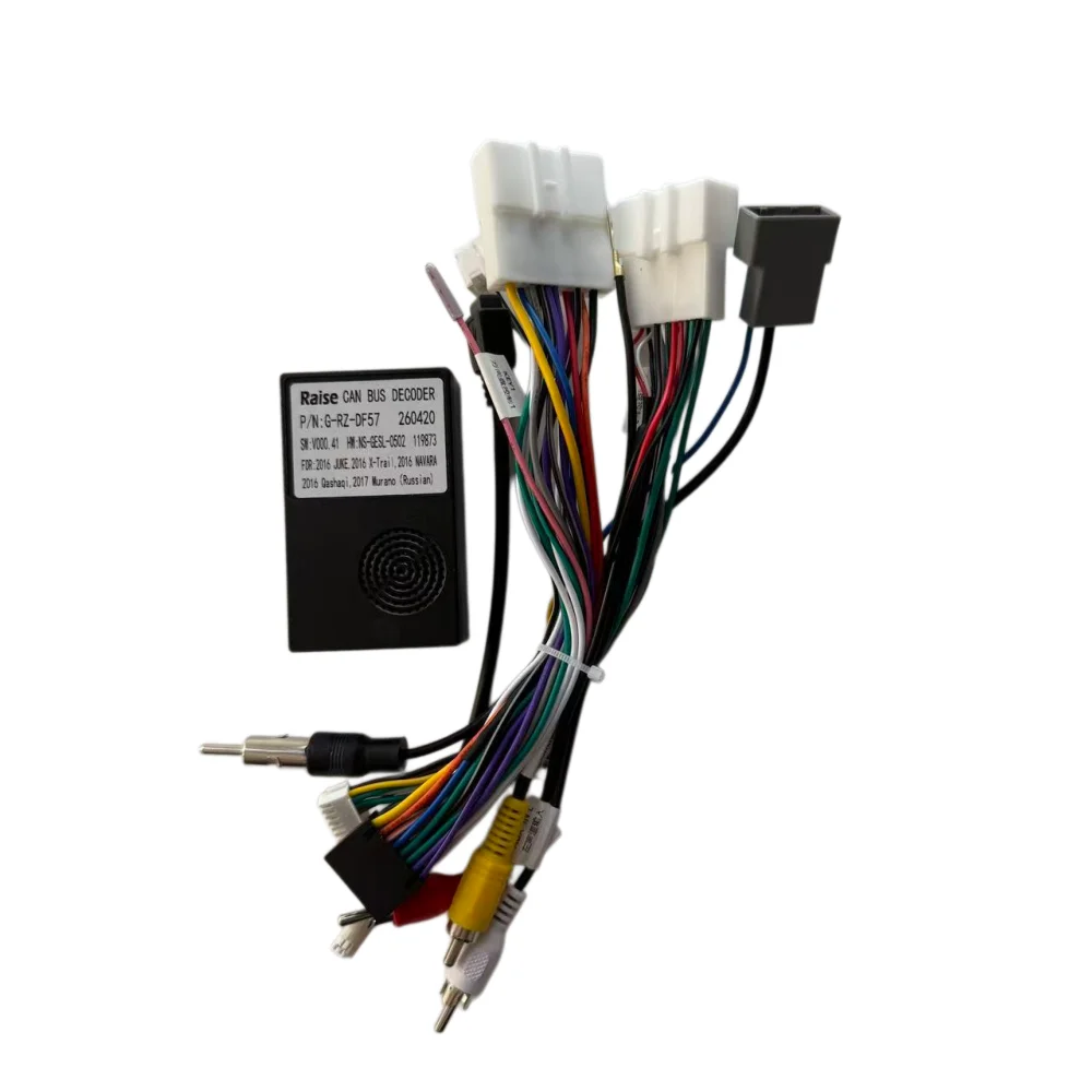 Plug& Play RZ-DF57 Canbus For Nissan Micra 2012/Juke Y15/Navara NP300 2017/Qashqai J 11 2021/J10 2013 Android 16Pin Wiring Cable