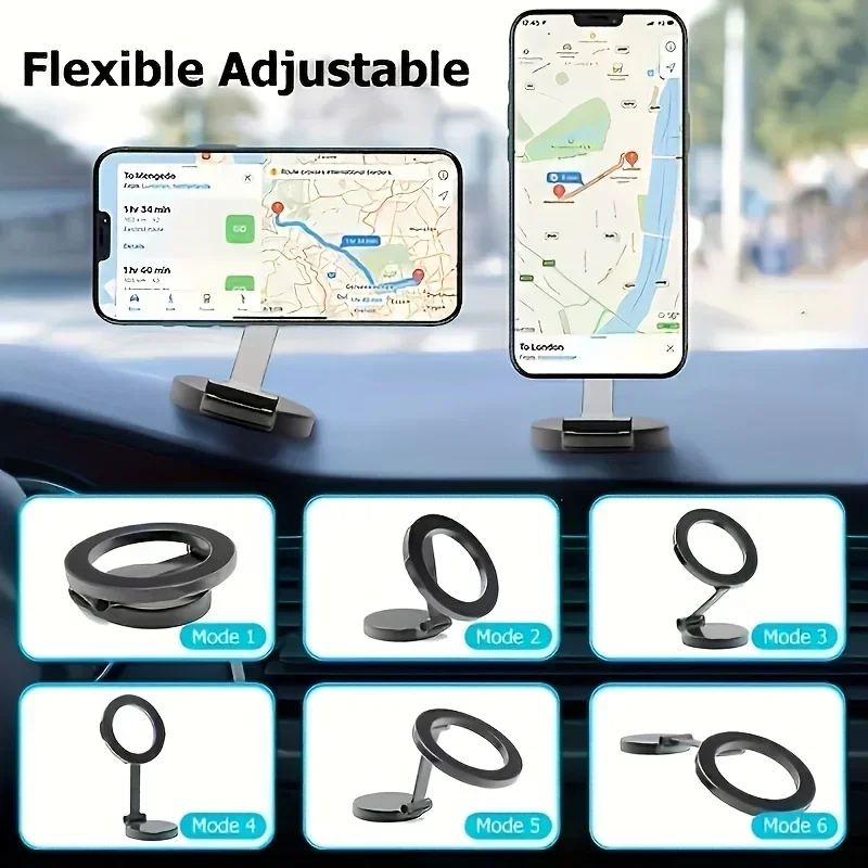 All-Metal Aluminum Alloy MagSafe Car Mount – 360° Rotating, Strong Magnet Magnetic Phone Holder for iPhone & All Smartphones view 6