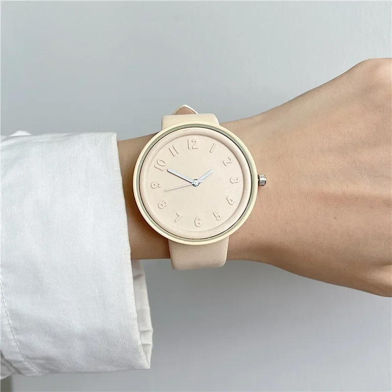 

Fashion Simple Women's Quartz Wristwatches Ins High Quality Student Men Women Round Watches Leisure Vintage Relojes Para Mujer