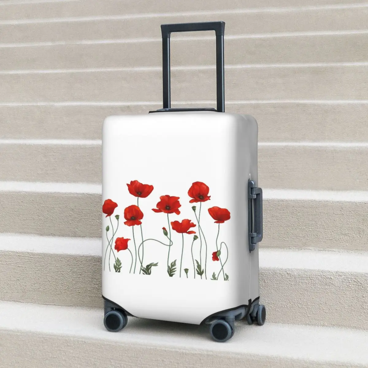 

Poppy Stems Suitcase Cover Protection Elastic Trip Luggage Protector Covers for 18-32 Inch
