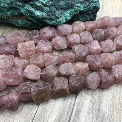 High Quality Rough Natural Strawberry Quartz Crystal Nugget Beads For DIY Jewelry Making MY220753