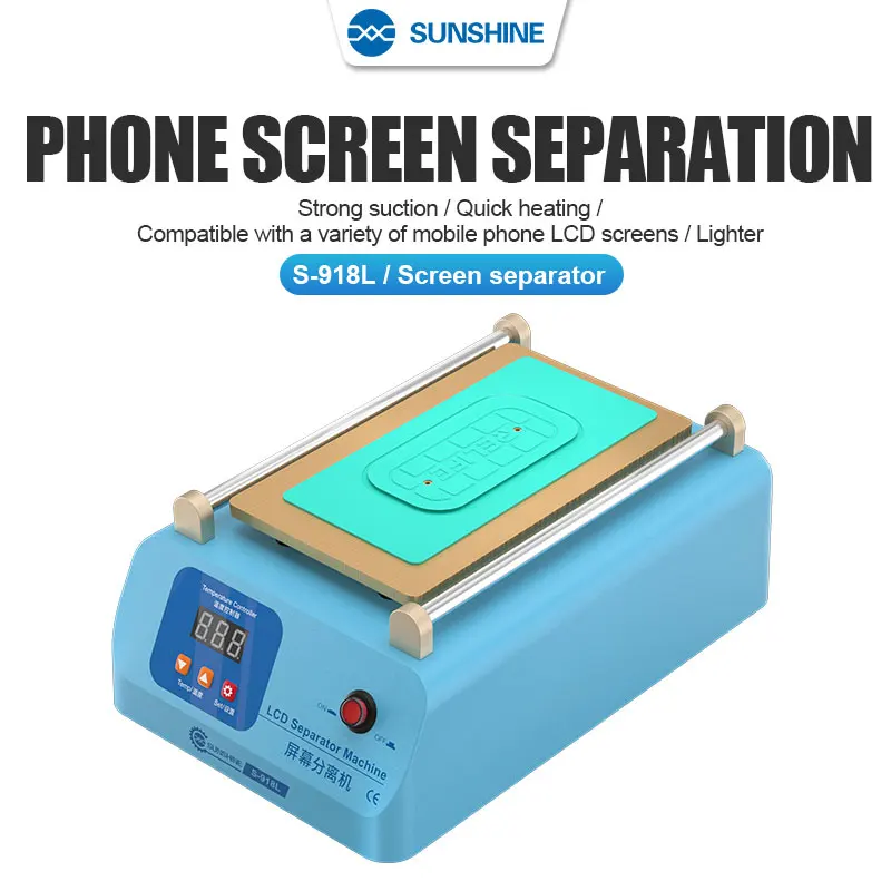 SUNSHINE SS-918L Screen Separator Support LCD Screen Separation under 8 inches and the Temperature Adjusted from 50 to 130 °C