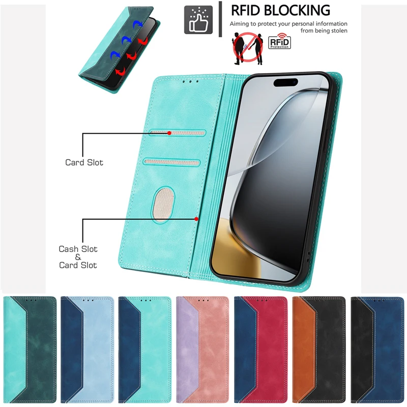 For Reno 14 13 12 Case Magnetic Flip Case for OPPO Reno14 Pro Reno 14F 13F 12F 11F 13 12 11 10 Pro Cover Leather Protect Fundas