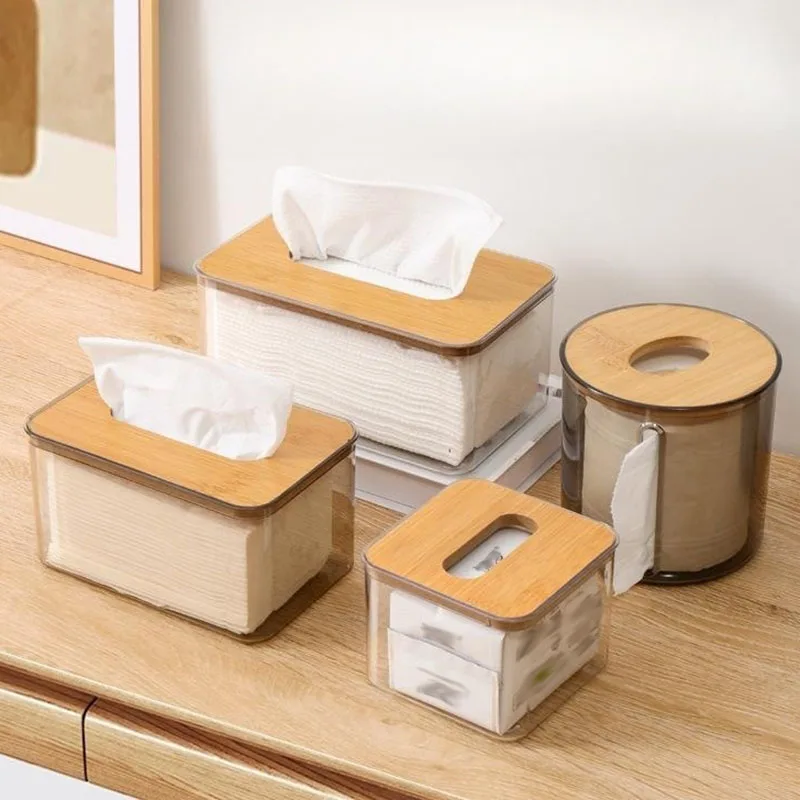 Decorative Tissue Box Cover, Transparent Tissue Holder for Home and Office, Multifunctional Storage Box, Simple Tissue Box