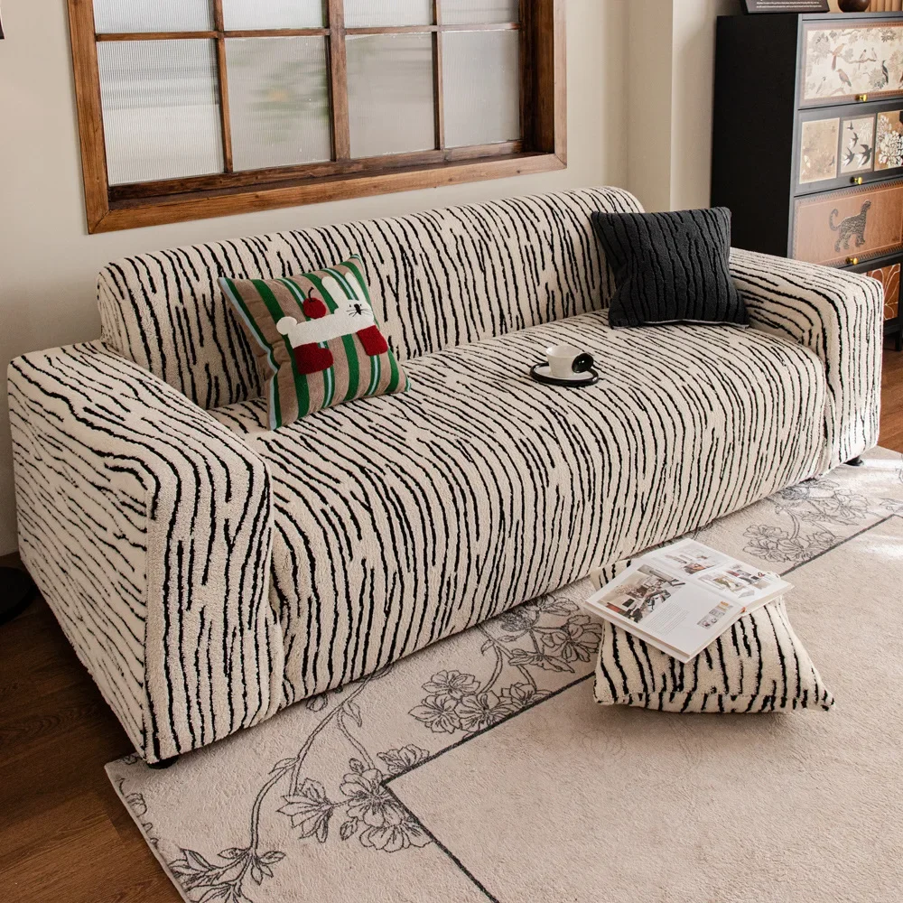 Thick Sofa Slipcover Jacquard Non-slip Sofa Couch Cover Solid Color Four Seasons Sofa Furniture Protector for Living Room