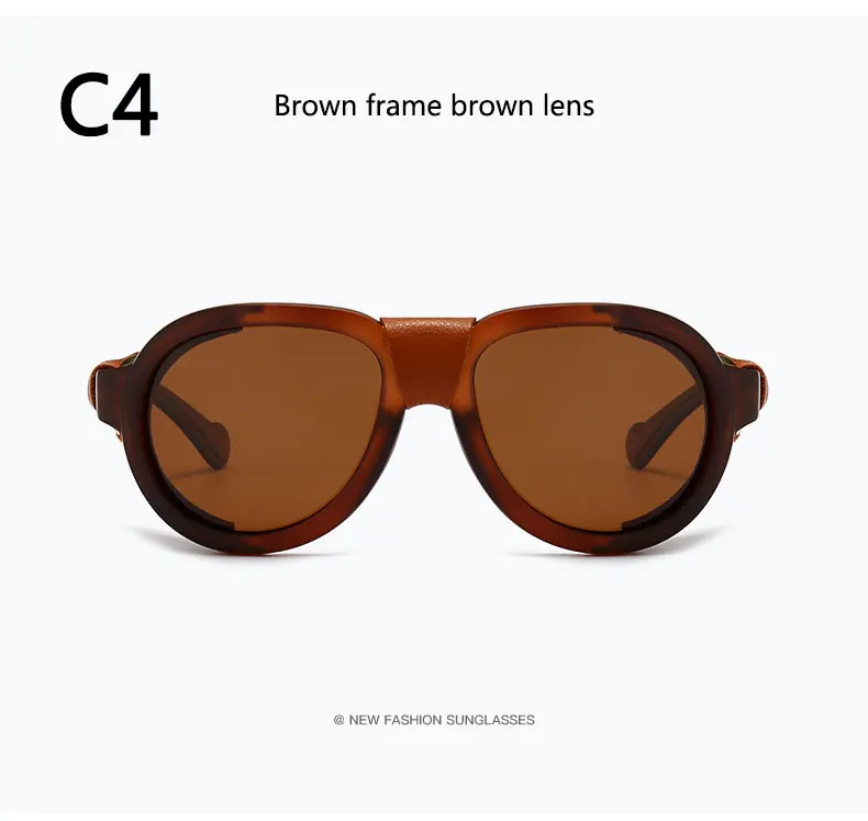 BOYSEEN Steam Punk Oval Winddicht Goggle Polarisierte Sonnenbrille Männer Frauen Fashion Shades Vintage Brille Brillen UV400 – Detail 13