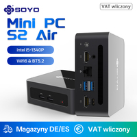 SOYO Mini PC Intel Core i5-1340P(up to 4.6GHz), S2 Air Mini Desktop Computers 16GB DDR4 1TGB M.2 NVME SSD Type C WiFi 6&BT5.2