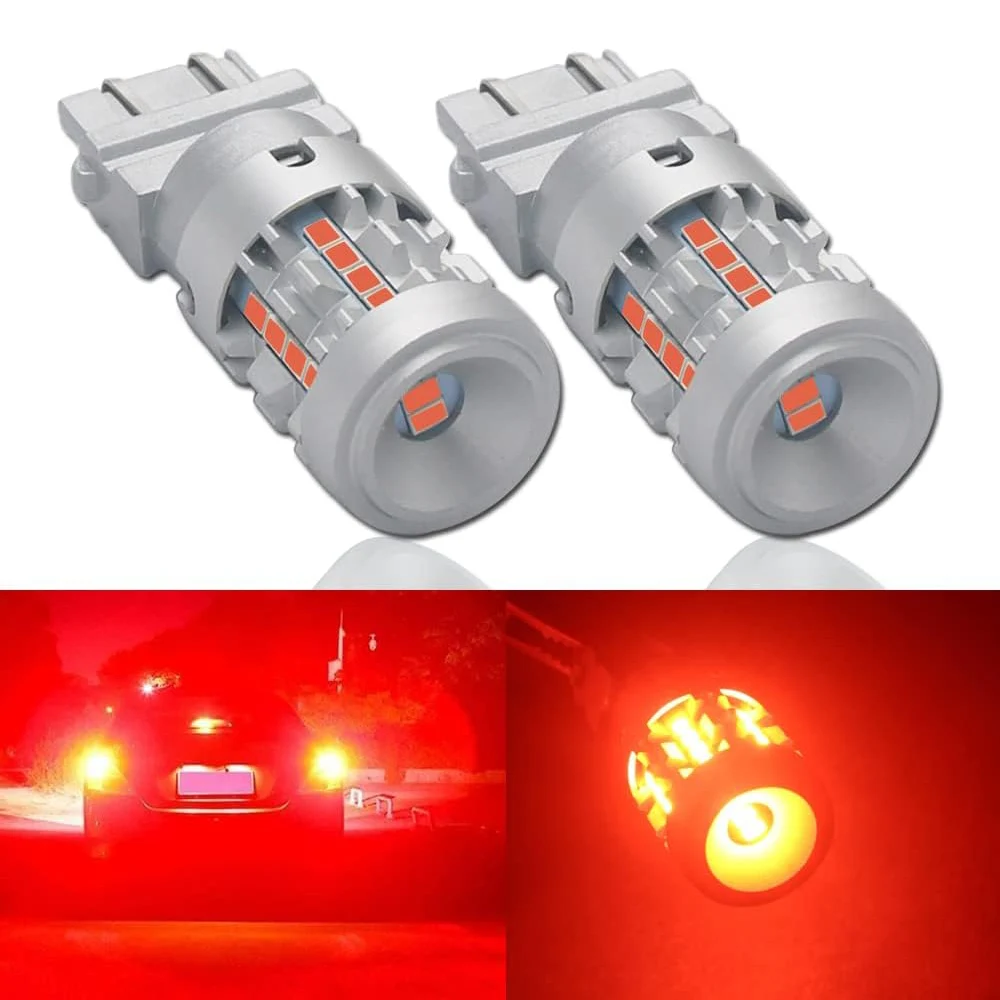 3157 LED Bulbs Red T25 P27/7W 3056 3156 3057KX 4157K 3047K 3157LL 3457 3057 4057 4157 LED Tail Brake Stop Lights Super Bright