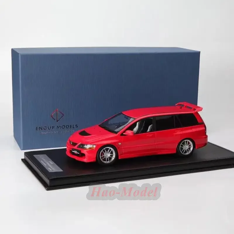 ENGUP 1:18 For Mitsubishi EVO Resin Diecast Car Model Kids Toys Boys Birthday Gifts Hobby Display Collection Simulation Red