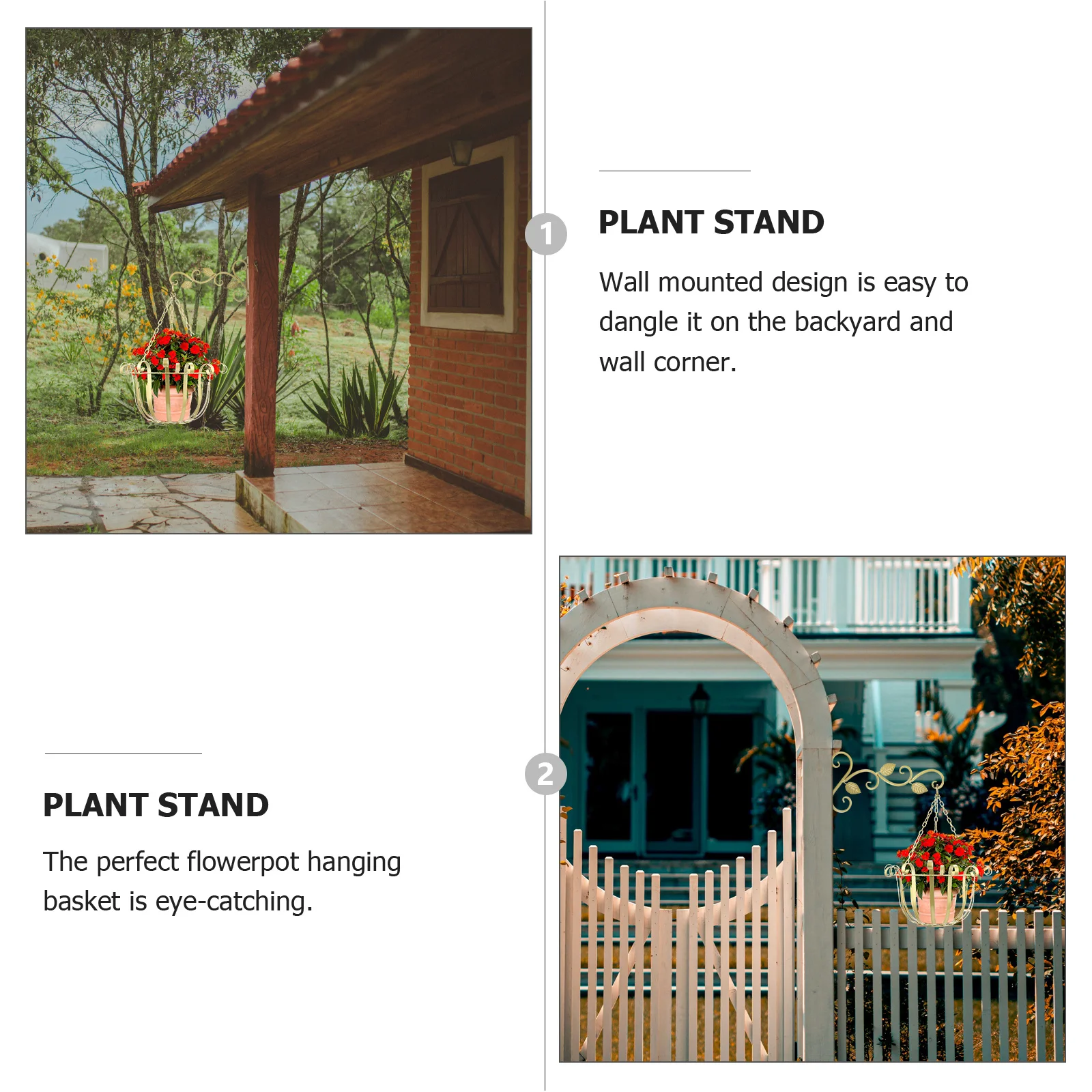 

Flower Pots Outdoors Wall Mounted Iron Plant Holder Easy to Install Sturdy Structure Home Garden Decor Plant Stand