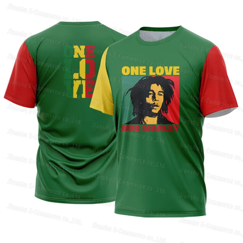 Bob Marley Verão Manga Curta Rocha Do Punk 3D Impressão T-Shirt Casual Moda Oversize Camisa De Basquete Top Preto 6xl