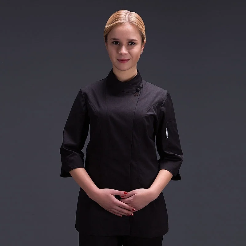 Jaqueta chef garçom, roupa para restaurante, uniforme de trabalho, nova moda para atendimento a alimentos, roupa para barista