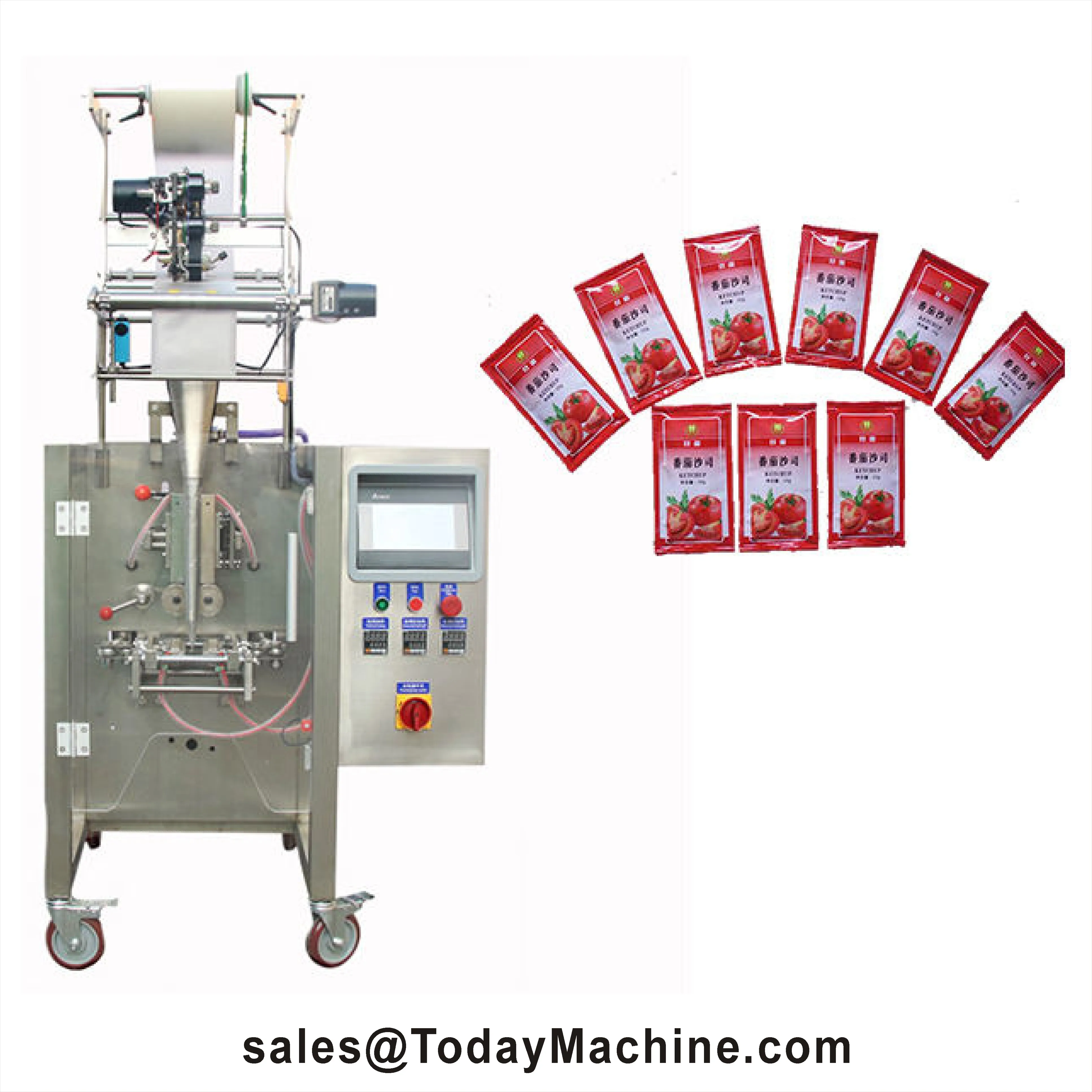 آلة تعبئة الكيس السائل الأوتوماتيكية الكاملة ذات 4 جوانب آلات تعبئة الأكياس السائلة عن طريق الفم البلاستيكية