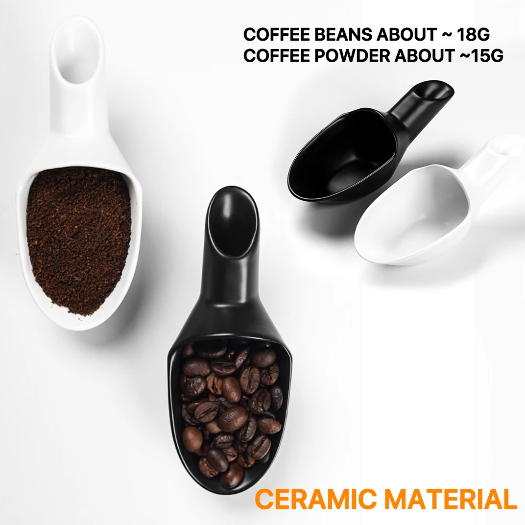 Coffee Bean Spoon Espresso Funnel Coffee Measuring Scoop Ceramics Dosing Spoon 15g Beans Tea Sugar Coffee Accessories