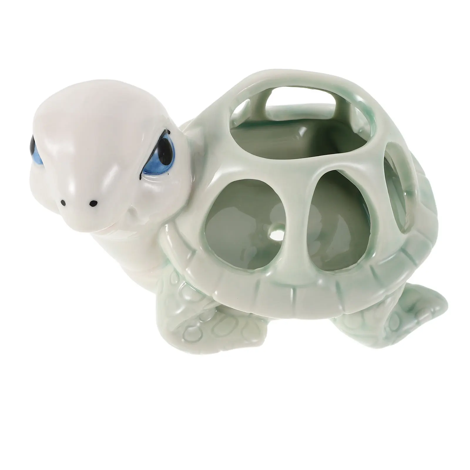 Ceramic Succulent Planter Tortoise Shape with Drainage Hole – Cute Mini Flower Pot for Indoor Outdoor Desk Decor