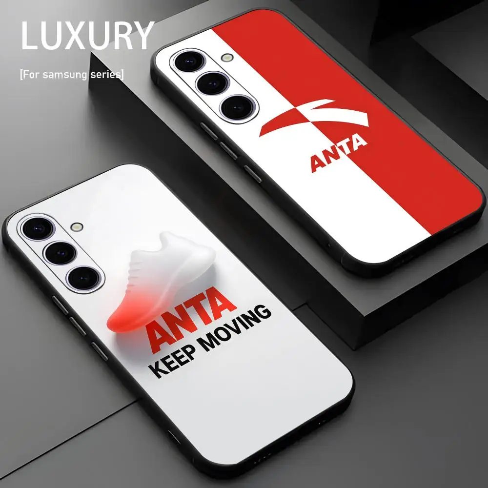 A-Anta Cool Brand Sport Phone Case For Samsung Galaxy S26 S25 S24 S23 S22 S21 Plus Ultra Note20 Soft Black