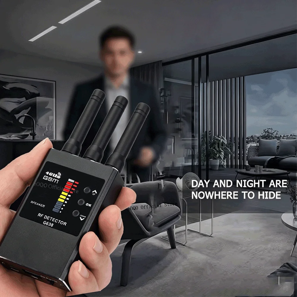 RF Signal Detector GSM Audio Bug Finder GPS Tracker Lens Professional Anti-Spy Strong Magnet Detects Hidden Camera Scanner G638