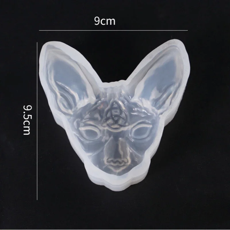 Hairless Cat DIY Crystal Drop Rubber Mold Solemn Handsome Egyptian God Cat Cat Head Ornament High Mirror Silicone Mold