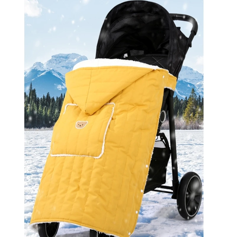 Winter Baby Strollers Blanket Soft Fleece Warmth Windproof & Thickened Designs Pram Blanket Easy to Carry for Newborns