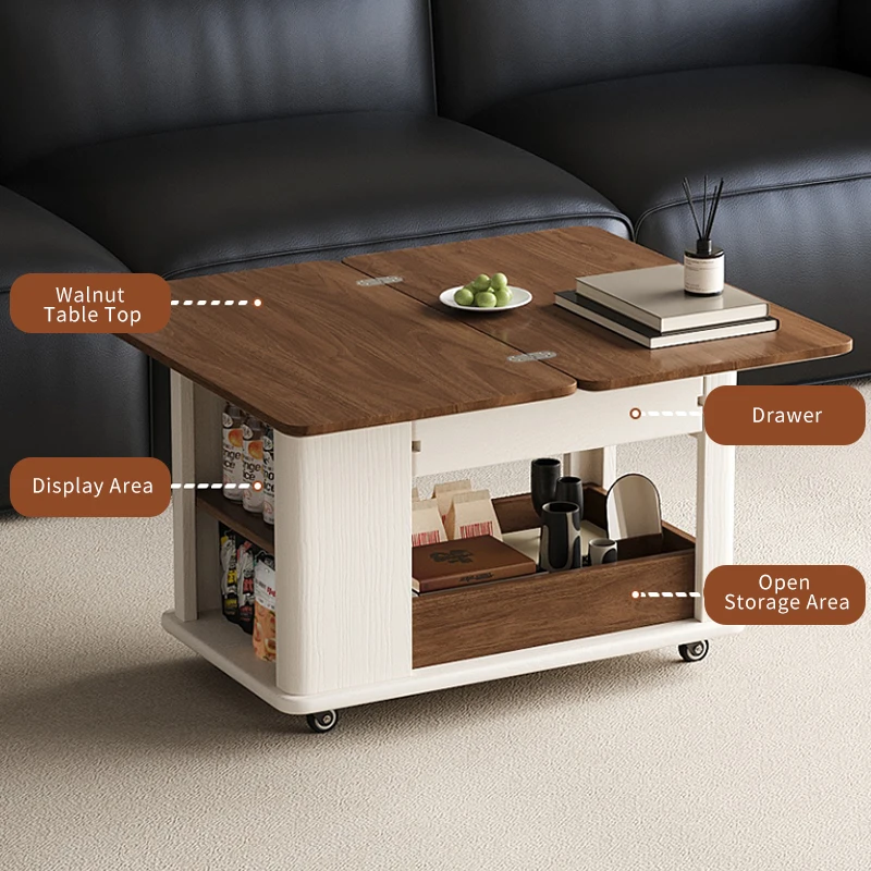 ！@Panel with Folding Design, with Bidirectional Detachable Drawer Box, Suitable for Living Room and Dining Room