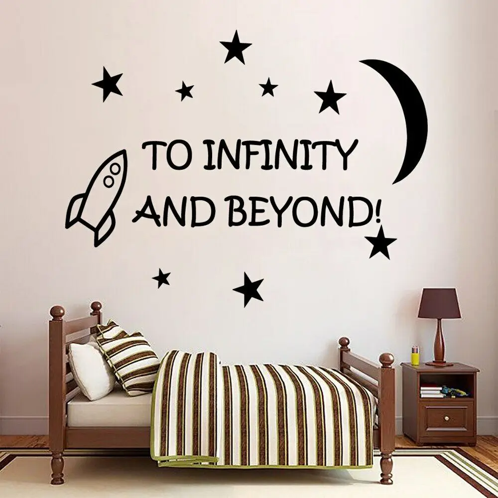 Горячие для бесконечности и Beyond цитаты Moon Stars Babys украшение детской комнаты Декор для гостиной Спальни Съемный декор Наклейки на стены