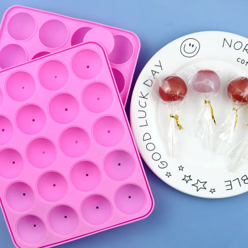 20 Holes Round Lollipop Silicone Mold DIY Baking Spherical Chocolate Mould Does Not Match The Stick XG069