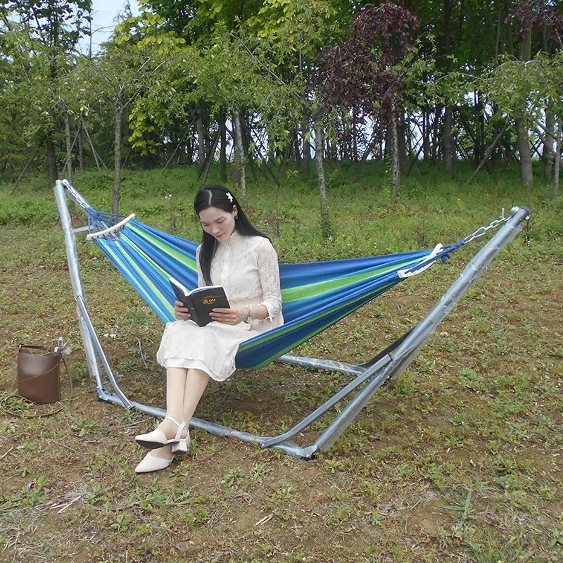 Folding Bracket Hammock Chair Garden Rest Nets for Couple Camping Detachable Hammocks Tourist Hammock Stand Outdoor Furniture