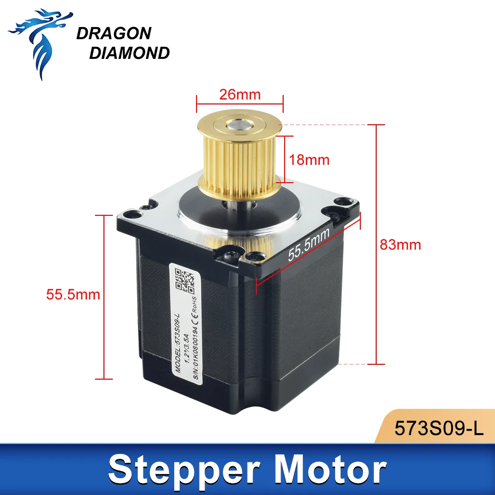 

1PC Leadshine 3 Phase Stepper Motor 573S09-L-18 for NEMA23 3.5A Length 50mm Shaft 6.35mm
