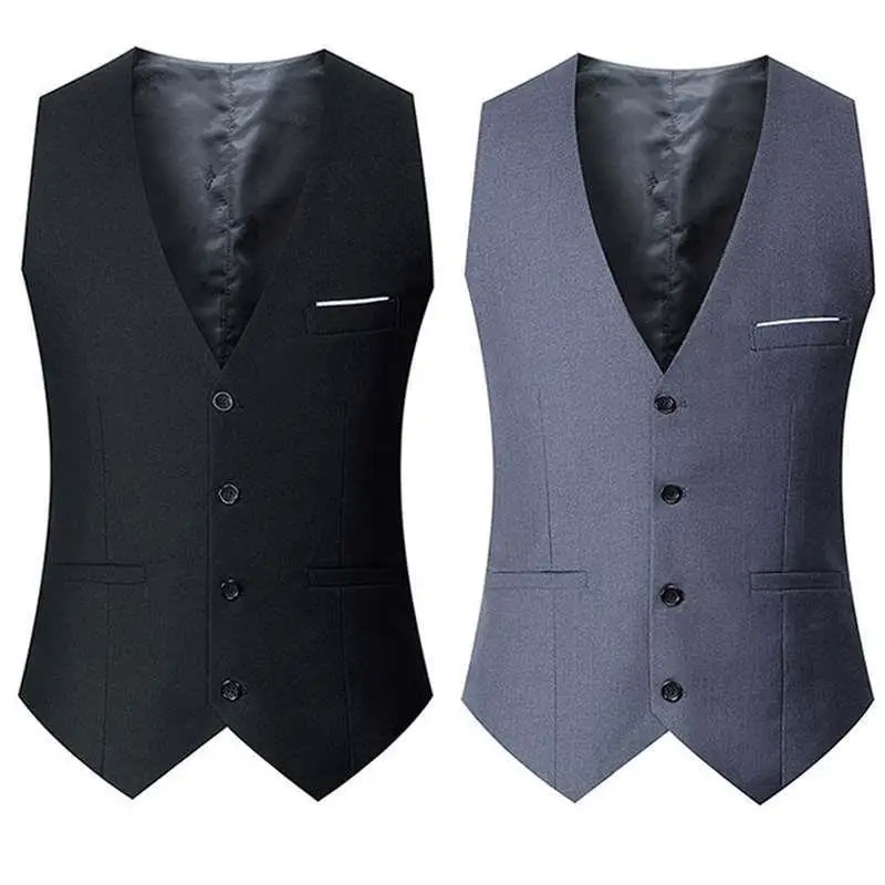 

Slim Fit Men's Suit Jaet Casual Thin Briti Sle V-Ne Polyester Fiber Office Wear Spring Autumn Faion Trend