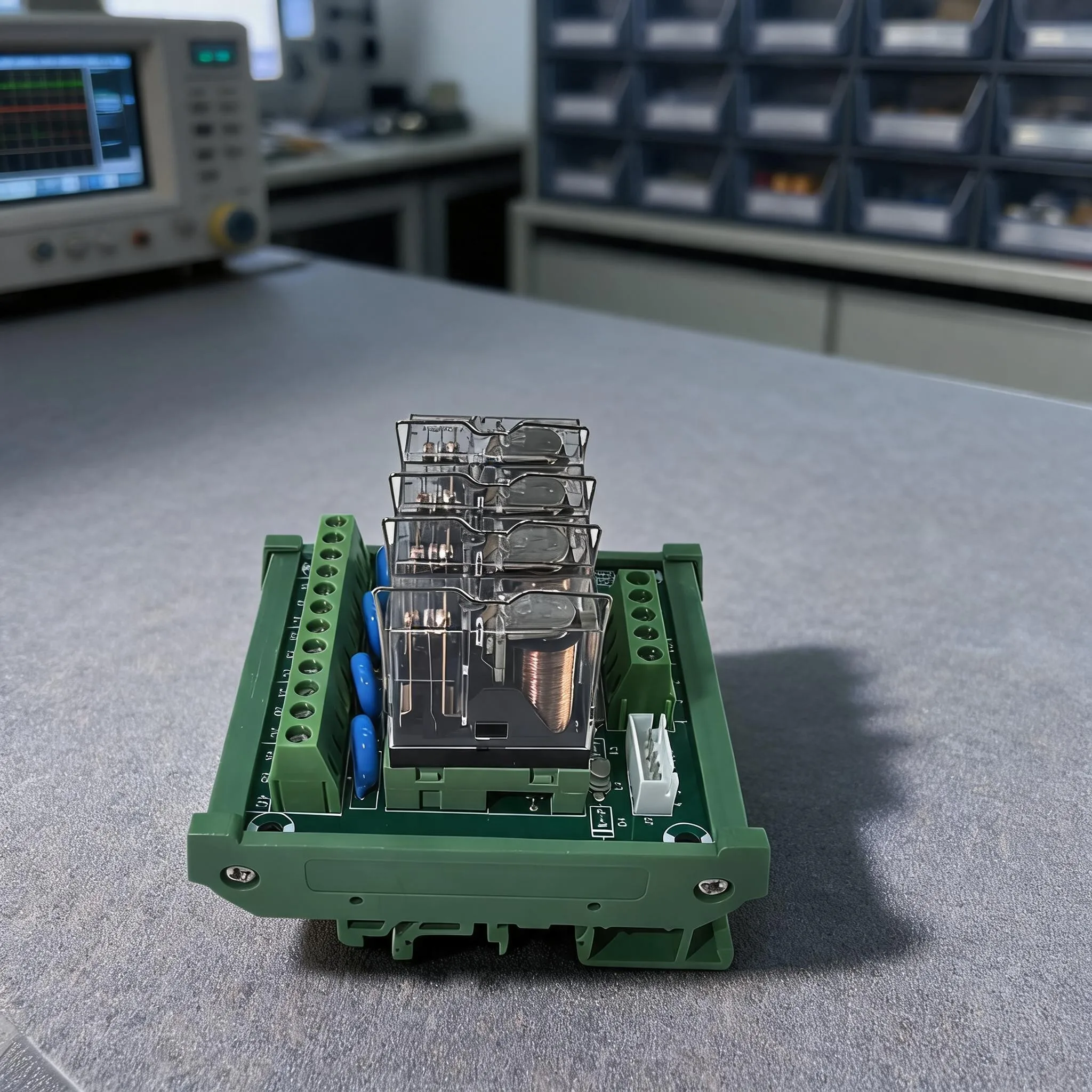 Industrial 4 Channel Relay DC12V KP-4L-24V-B 16A Load Capacity for DIN Rail Mounting and System Integration Industrial
