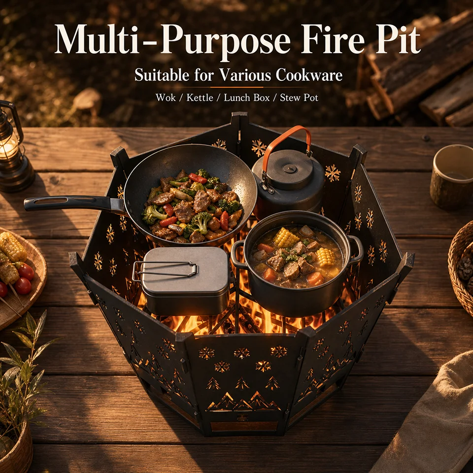 Portable Outdoor Wood Burning  - Camping Cooking Meat recension och pris