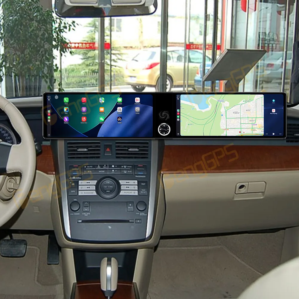 

12,3-дюймовый автомобильный радиоприемник с двойным экраном Android для Nissan Teana 2004-2007 CarPlay, мультимедийный плеер, GPS-навигация, стерео головное устройство 4G