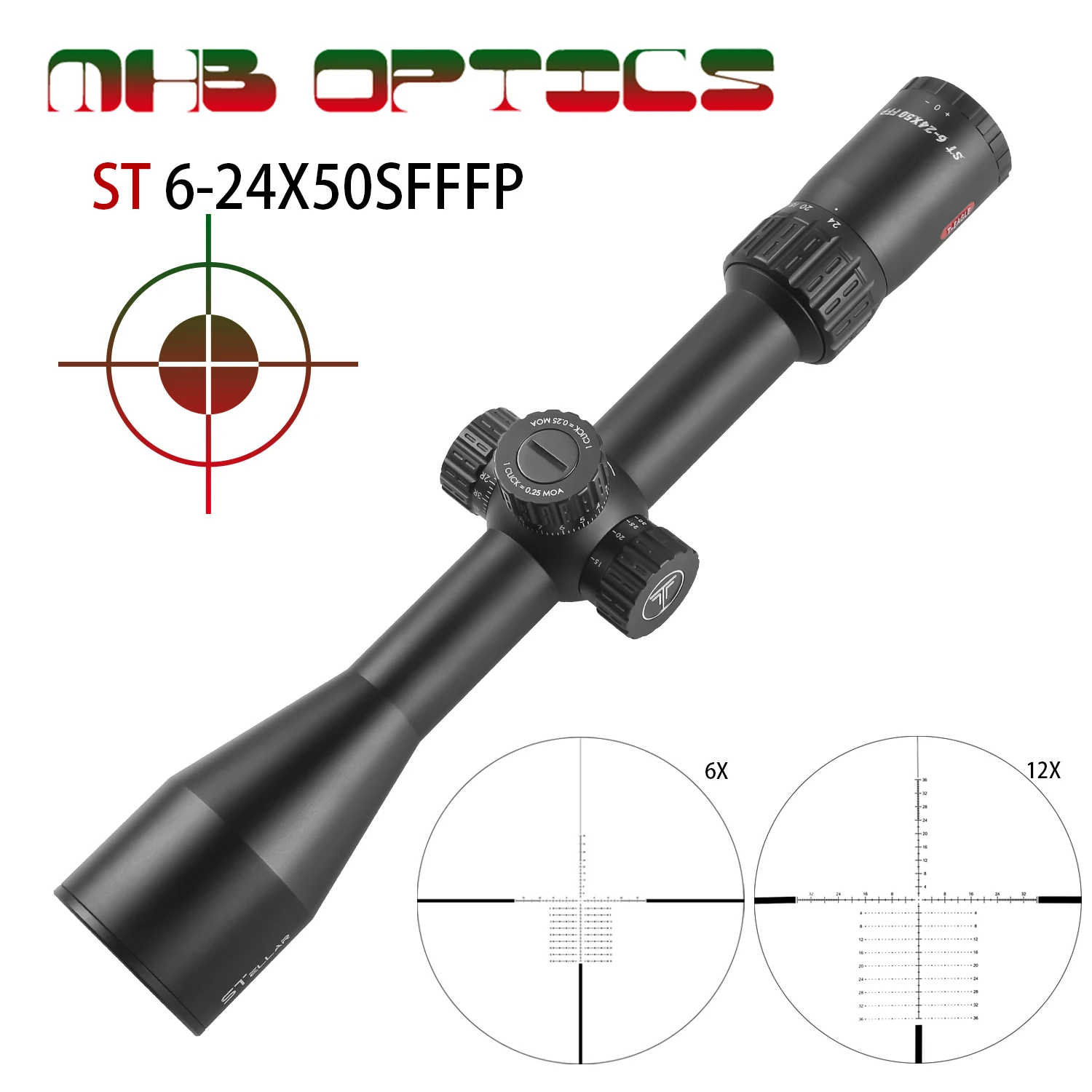 

T-EAGLE ST 6-24X50 FFP long-range hunting optical sight hunting rifle sniper scope super strong impact resistance performance