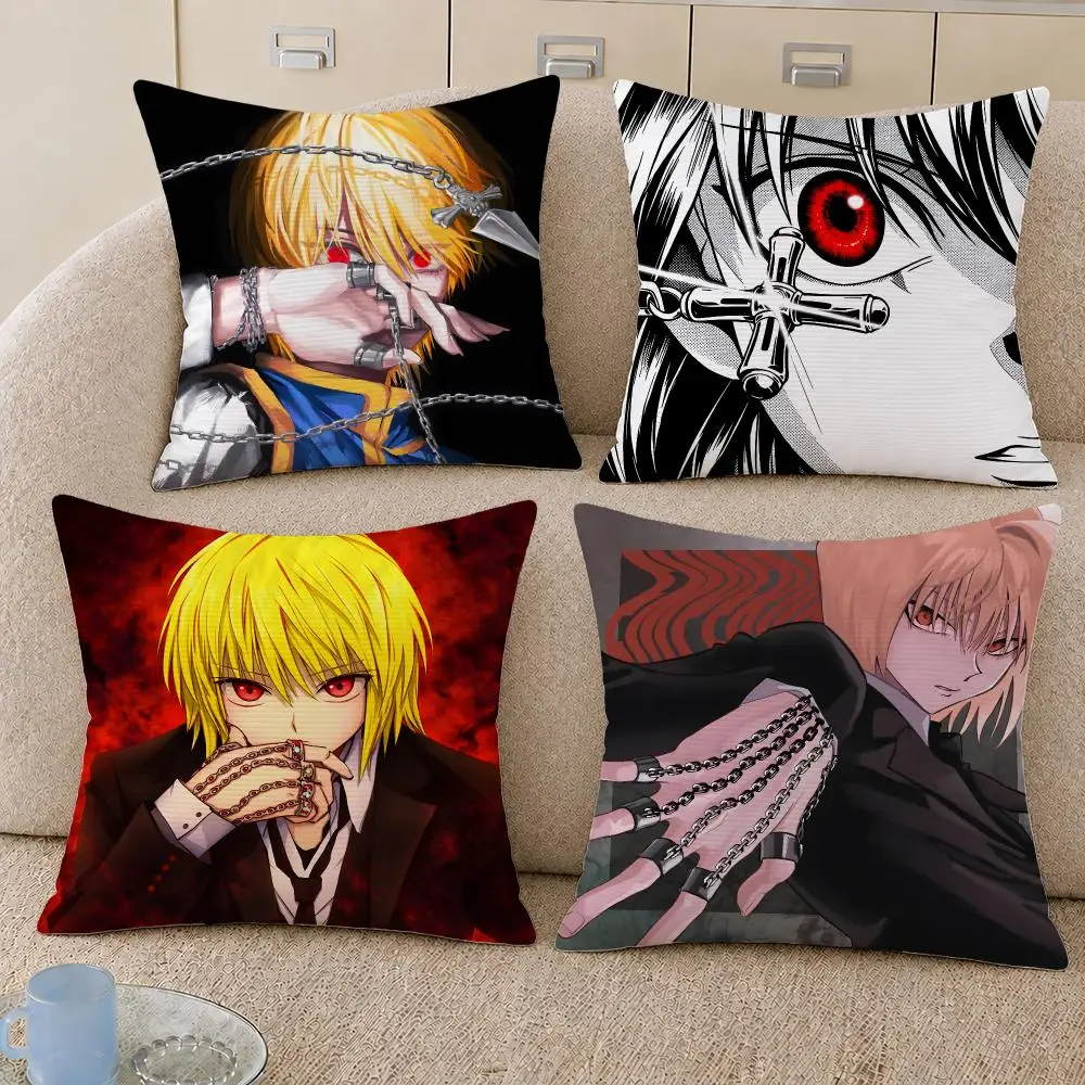 Anime Kurapika Hunter X Hunter Cushion Cover Decorative Pillowcase Soft Short Plush Cozy Durable Sofa Home Decor Items Gift