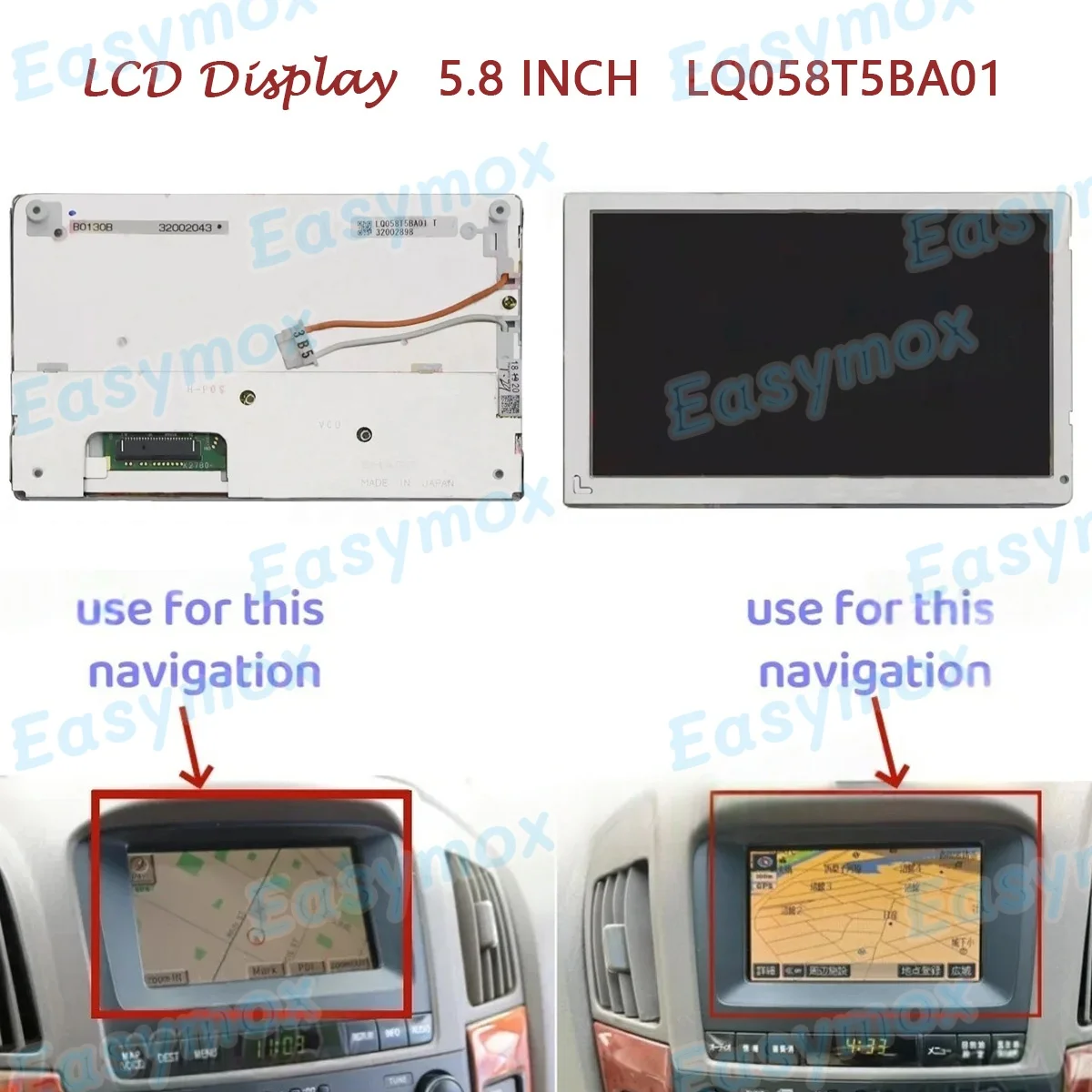 

LQ058T5BA01 5.8" inch LCD Display for Lexus RX300 Toyota Harrier 2001- 2003 Head Unit Stereo Radio Screen Repair Replacement