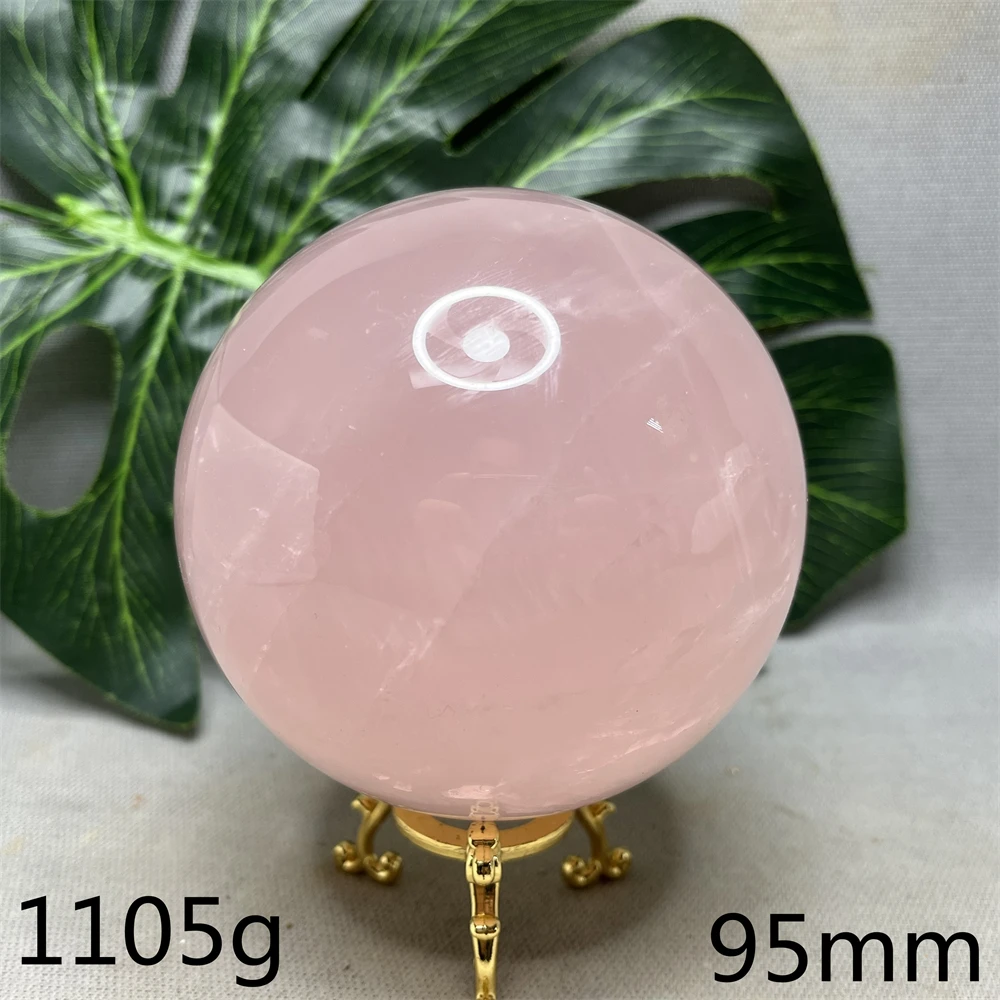 Mozambique Natural Gemstone Rose Quartz Ball Rainbow Crystal Home Room Decoration Feng Shui Divination Spirit Stone Healing